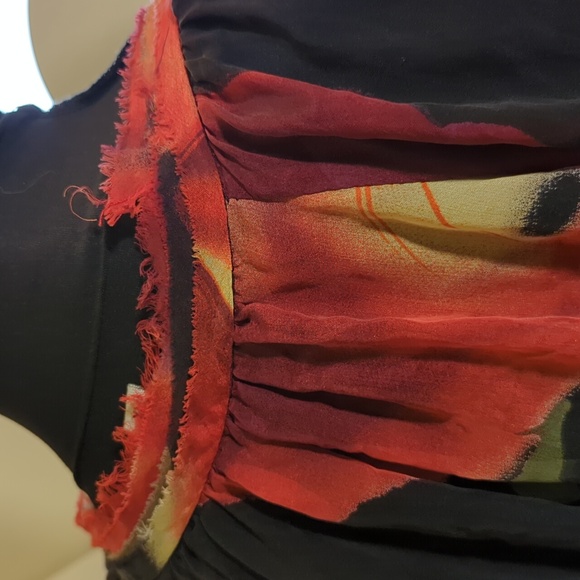 100% silk blouse 1x Plus size floral - Picture 4 of 8